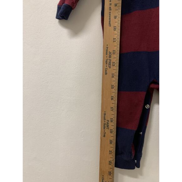 Ralph Lauren Baby Romper Rugby Stripes One Piece Pony Logo Size 9 - Picture 6 of 7